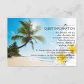 Sonnshine Beach Palm Trees Plumerias Hochzeitsinfo Begleitkarte (Vorderseite)