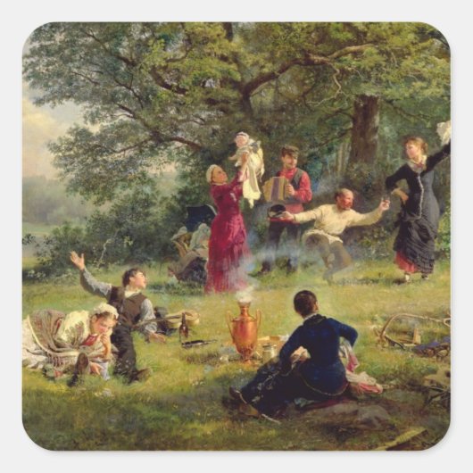 Sonntag, 1884 quadratischer aufkleber (Vorderseite)