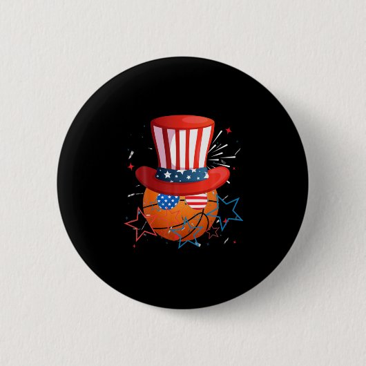 Sonntag, 4. Juli für Basketballfreunde Button (Vorderseite)
