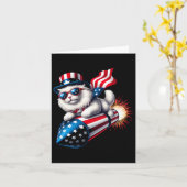 Sonntag, 4. Juli Patriotische Katzenrakete mit Fir Karte (Gelbe Blume)