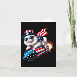 Sonntag, 4. Juli Patriotische Katzenrakete mit Fir Karte