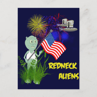 Sonntag, 4. Juli Redneck Außerirdischen Postkarte