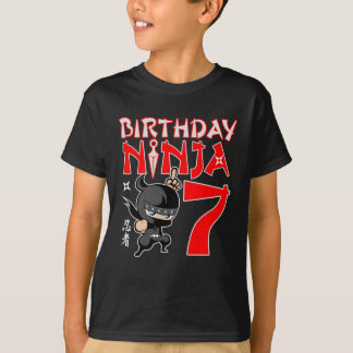 Sonntag, 7. Geburtstag Ninja 7 Jahre Alte Geschenk T-Shirt