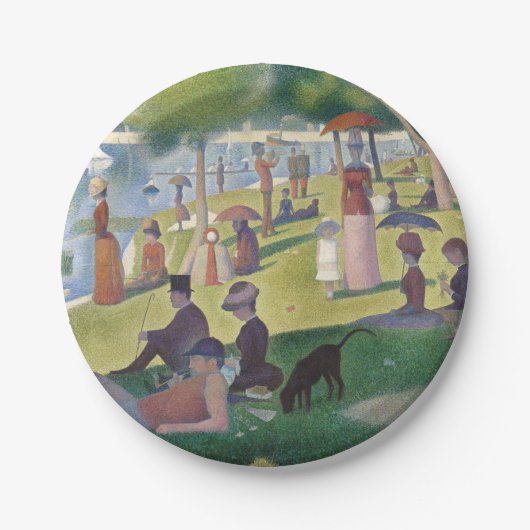 Sonntag auf La Grande Jatte Seurat Malerei Pappteller (Vorderseite)