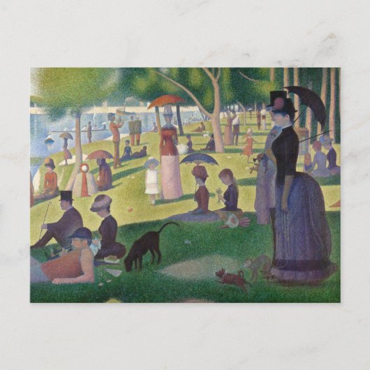 Sonntag auf La Grande Jatte Seurat Malerei Postkarte (Vorderseite)