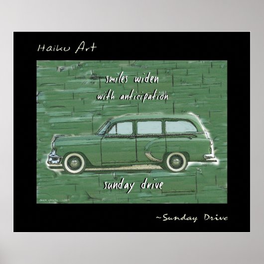Sonntag Drive Haiku Art Print Poster (Vorne)