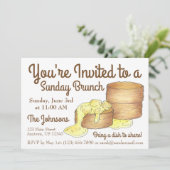 Sonntag Frühstück Brunch Biscuits Wurst Gravy Einladung (Stehend Vorderseite)