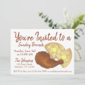 Sonntag Frühstück Brunch Hühnchen und Waffeln Einladung (Stehend Vorderseite)