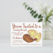 Sonntag Frühstück Brunch Hühnchen und Waffeln Einladungspostkarte (Stehend Vorderseite)