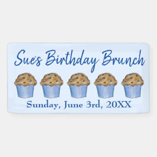 Sonntag Frühstück Brunch Party Blueberry Muffin Banner