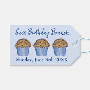 Sonntag Frühstück Brunch Party Blueberry Muffin Geschenkanhänger