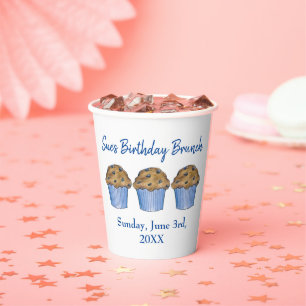 Sonntag Frühstück Brunch Party Blueberry Muffin Pappbecher
