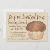 Sonntag Frühstück Brunch Streusel Crumb Muffin Einladung (Vorderseite)