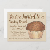 Sonntag Frühstück Brunch Streusel Crumb Muffin Einladungspostkarte (Vorne/Hinten)