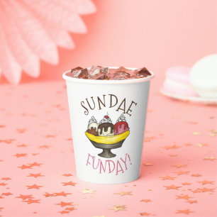 SONNTAG FUNDAY Banana Split Ice Pappbecher