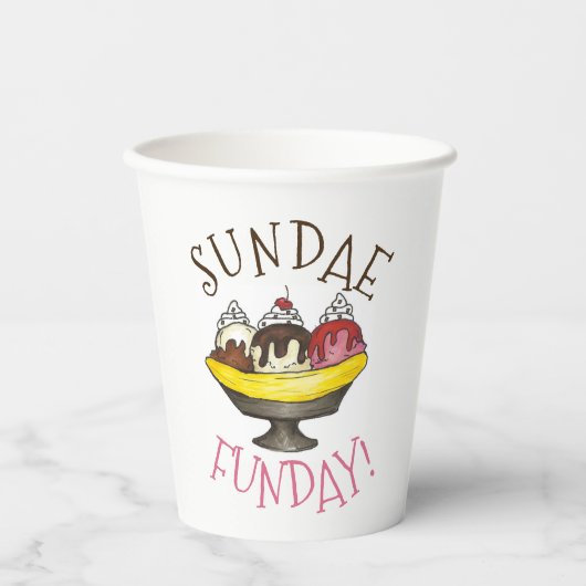 SONNTAG FUNDAY Banana Split Ice Pappbecher (Vorderseite)