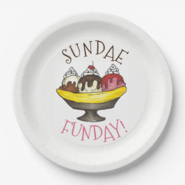 SONNTAG FUNDAY Banana Split Ice Pappteller