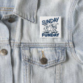 Sonntag Funday Golf Lustiges Golfen Golfer Retro Button (Beispiel)