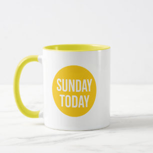Sonntag heute Tasse, Gelbe Sonntag heute Kaffeetas Tasse