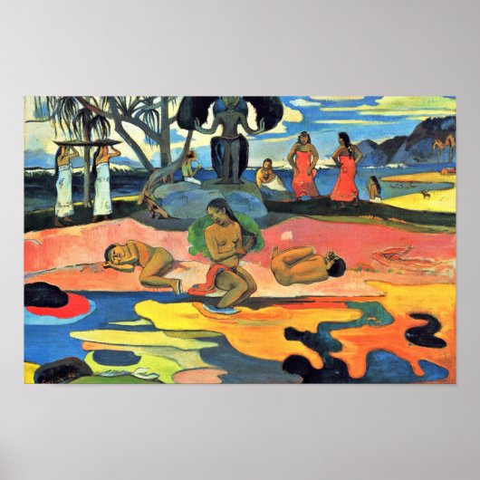 Sonntag (Mahana No Atua) von Gauguin Paul Poster (Vorne)
