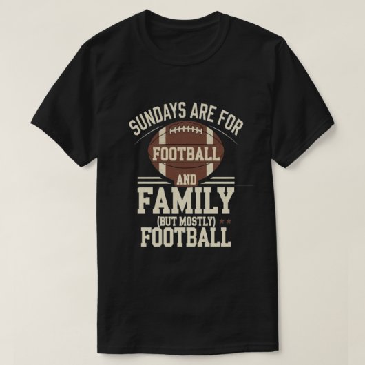 Sonntag mit Familie und Fußball T-Shirt (Design vorne)