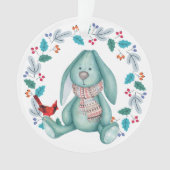 Sonntag mit Red Bird Wreath Weihnachten Ornament (Vorderseite)