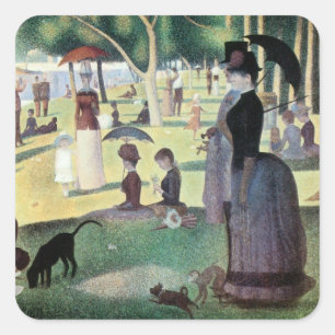 Sonntag Nachmittag Insel La Grande Jatte by Seurat Quadratischer Aufkleber