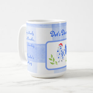 Sonntag - personalisierbare Wasserfarbe Blaues Huh Kaffeetasse