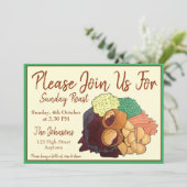 Sonntag Roast Dinner Party Großbritannien Einladung (Stehend Vorderseite)