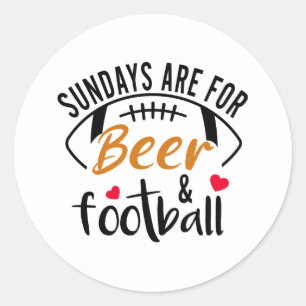 Sonntag sind für Bier und Football Classic Round S Runder Aufkleber