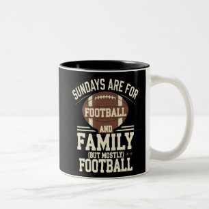 Sonntag sind für Familie und Fußball vor allem Fuß Zweifarbige Tasse
