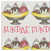 SONNTAG (SONNTAG) FUNDAY Ice Cream Banana Esskultu Stoff (Nahaufnahme)