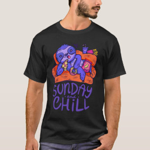 Sonntag und Chill Funny Blue Sloth T-Shirt