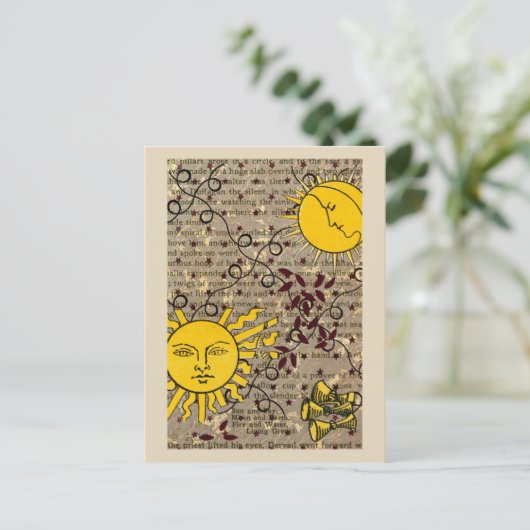 Sonntagabende Sonnenterrasse Postkarte (Stehend Vorderseite)