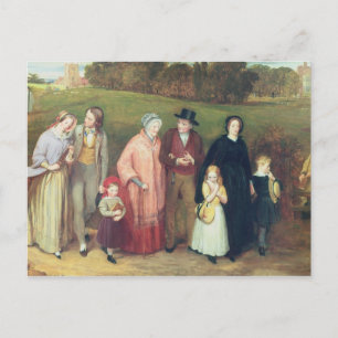 Sonntagmorgen - Der Weg von der Kirche, 1846 Postkarte