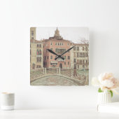 Sonntagmorgen in Venedig Quadratische Wanduhr (Zuhause)