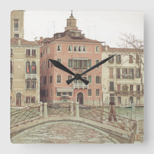 Sonntagmorgen in Venedig Quadratische Wanduhr
