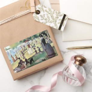 Sonntagnachmittag auf der Insel La Grande Jatte vo Rechteckiger Aufkleber