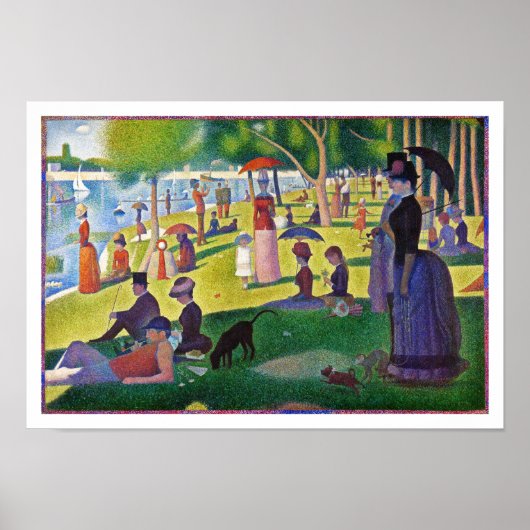 Sonntagnachmittag auf La Grande Jatte von Seurat Poster (Vorne)