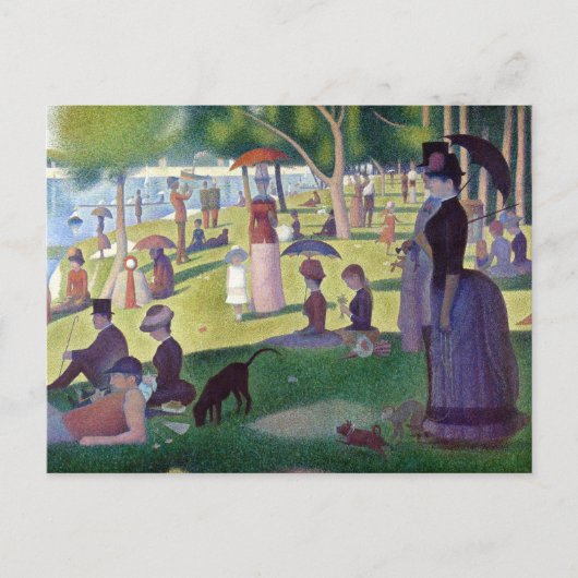Sonntagnachmittag auf La Grande Jatte von Seurat Postkarte (Vorderseite)