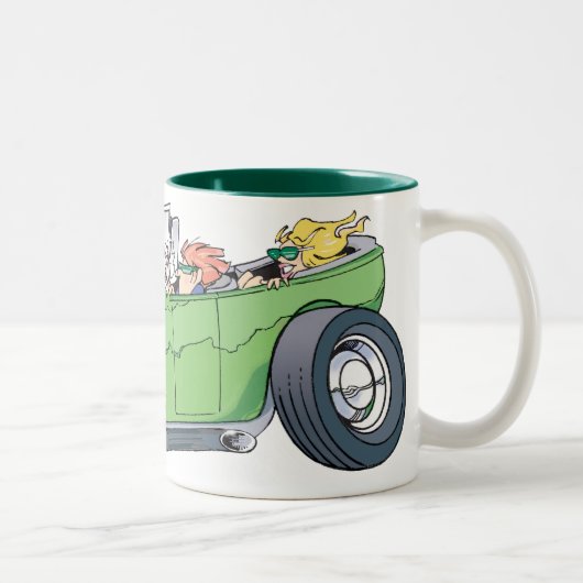 Sonntags-Fahrer-Tasse Zweifarbige Tasse (Rechts)