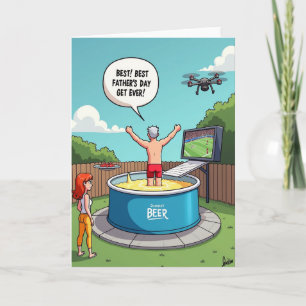 Sonntags-Fathers-Day-Poolparty-Karte Karte