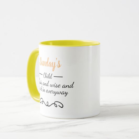 Sonntags Kind Tasse (Vorderseite Links)