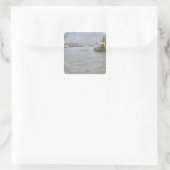 Sonntagsatmosphäre auf der Elbe Quadratischer Aufkleber (Tasche)