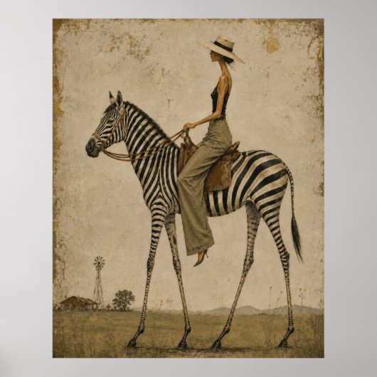 Sonntagsausflug auf einem Zebra Poster (Vorne)
