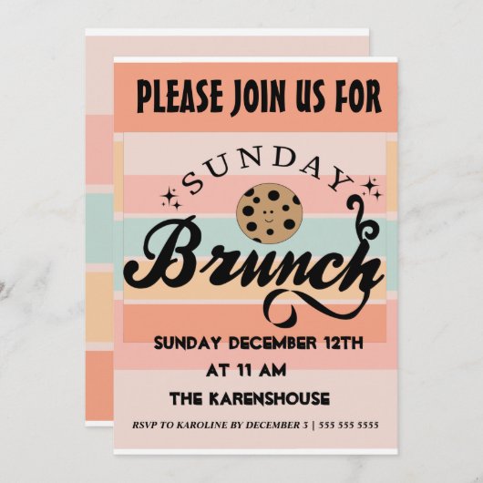 Sonntagsbrunch   einladung (Vorne/Hinten)