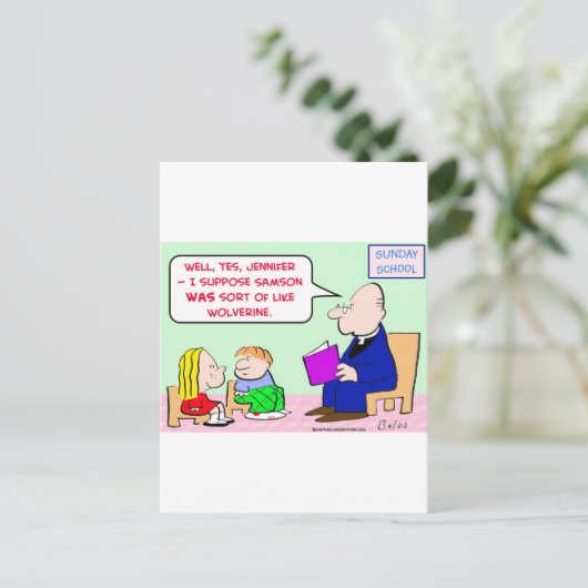 Sonntagsschule Samson Wolverine Postkarte (Stehend Vorderseite)