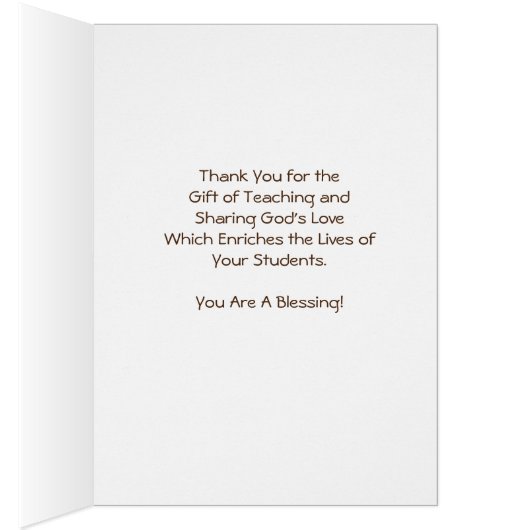 Sonntagsschullehrer Danke, Card (Innen (Rechts))