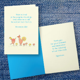 Sonntagsschullehrer Danke, Card Dankeskarte