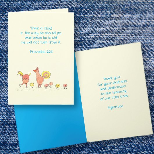 Sonntagsschullehrer Danke, Card Dankeskarte